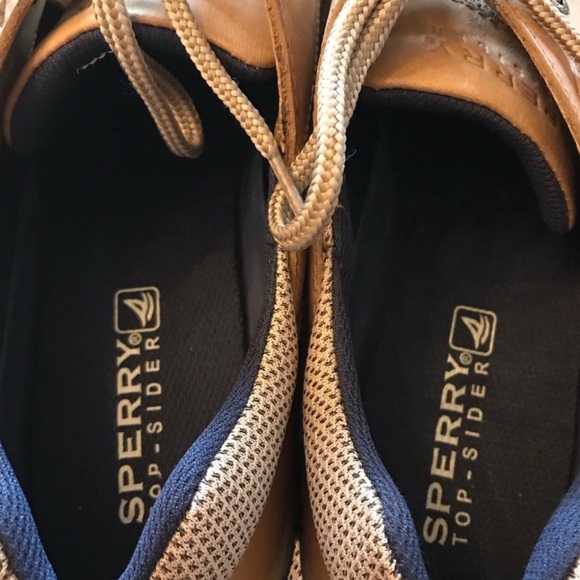 y2k NWT Sperry Top-Sider Keel 3 Eye Linen Leather Loafer Boat Shoes sz 11 Vtg - Picture 4 of 8